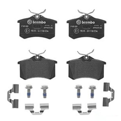 Bromsbelägg BREMBO P 85 020, Bakaxel (Sats)