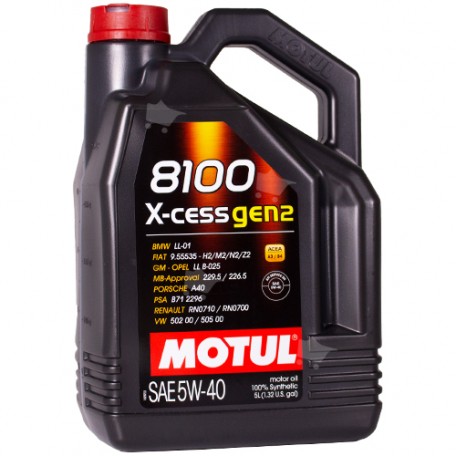 Motul 8100 X-cess gen2 5W-40 5L Motul 8100 X-cess gen2 5W-40 5L