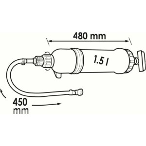 VIGOR Utsugnings- och påfyllningshandpump 1500ml