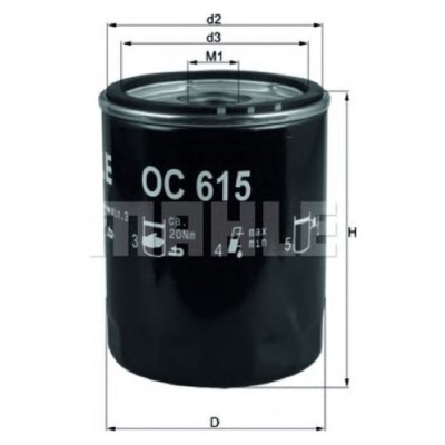 Oljefilter Mahle Original OC 615