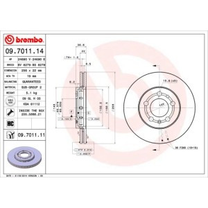 Bromsskiva BREMBO 09.7011.11, Framaxel