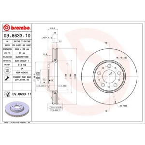 Bromsskiva BREMBO 09.8633.11, Framaxel