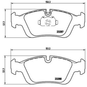 Bromsbelägg BREMBO P 06 024, Framaxel (Sats)