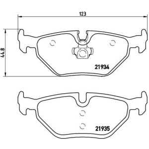 Bromsbelägg BREMBO P 06 025, Bakaxel (Sats)