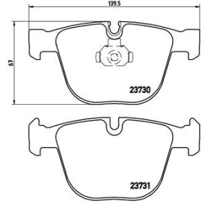 Bromsbelägg BREMBO P 06 026, Bakaxel (Sats)