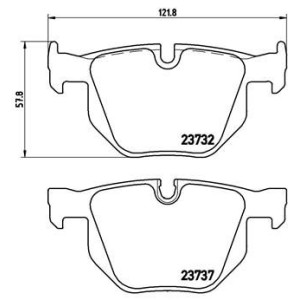 Bromsbelägg BREMBO P 06 033, Bakaxel (Sats)