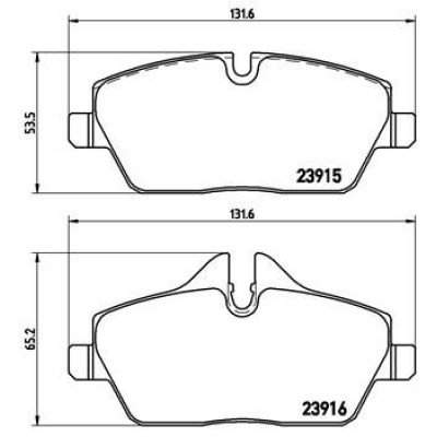Bromsbelägg BREMBO P 06 034, Framaxel (Sats)