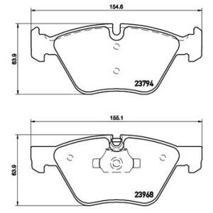 Bromsbelägg BREMBO P 06 036, Framaxel (Sats)