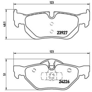 Bromsbelägg BREMBO P 06 038, Bakaxel (Sats)