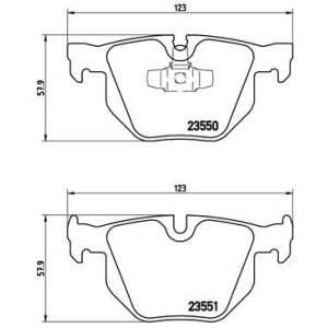 Bromsbelägg BREMBO P 06 039, Bakaxel (Sats)