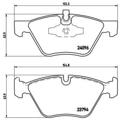 Bromsbelägg BREMBO P 06 040, Framaxel (Sats)