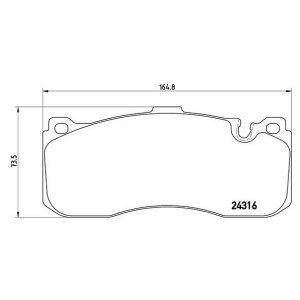 Bromsbelägg BREMBO P 06 041, Framaxel (Sats)