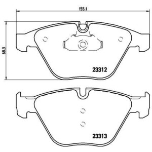 Bromsbelägg BREMBO P 06 054, Framaxel (Sats)