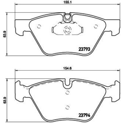 Bromsbelägg BREMBO P 06 057, Framaxel (Sats)