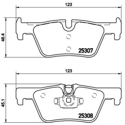 Bromsbelägg BREMBO P 06 071, Bakaxel (Sats)