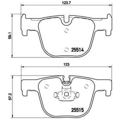 Bromsbelägg BREMBO P 06 072, Bakaxel (Sats)