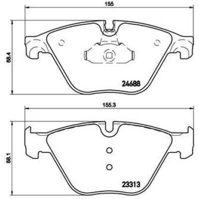 Bromsbelägg BREMBO P 06 074, Framaxel (Sats)