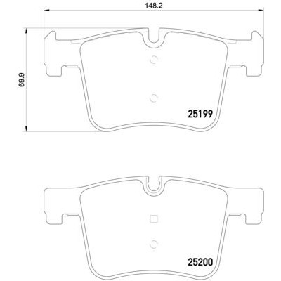 Bromsbelägg BREMBO P 06 075, Framaxel (Sats)