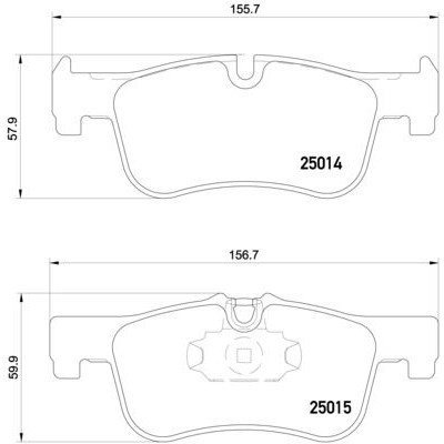 Bromsbelägg BREMBO P 06 078, Framaxel (Sats)