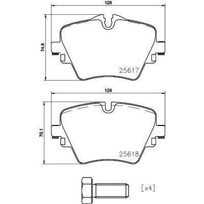 Bromsbelägg BREMBO P 06 093, Framaxel (Sats)