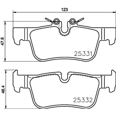Bromsbelägg BREMBO P 06 094, Bakaxel (Sats)