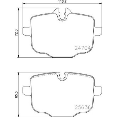 Bromsbelägg BREMBO P 06 101, Bakaxel (Sats)
