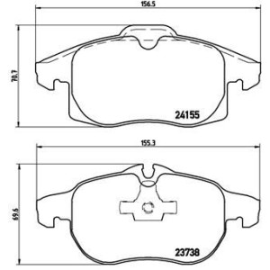 Bromsbelägg BREMBO P 10 011, Framaxel (Sats)
