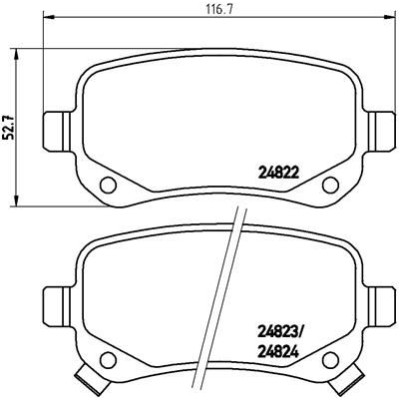 Bromsbelägg BREMBO P 11 021, Bakaxel (Sats)