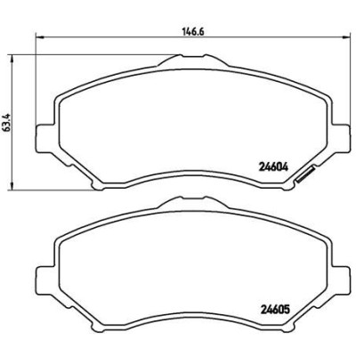 Bromsbelägg BREMBO P 11 025, Framaxel (Sats)