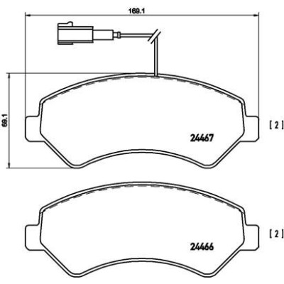Bromsbelägg BREMBO P 23 136, Framaxel (Sats)