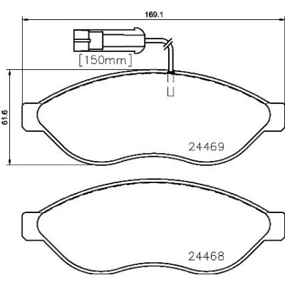 Bromsbelägg BREMBO P 23 143, Framaxel (Sats)