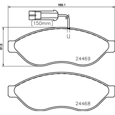 Bromsbelägg BREMBO P 23 144, Framaxel (Sats)