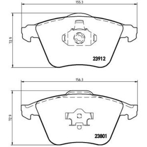 Bromsbelägg BREMBO P 24 057, Framaxel (Sats)