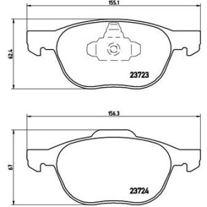 Bromsbelägg BREMBO P 24 061, Framaxel (Sats)