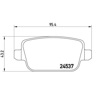 Bromsbelägg BREMBO P 24 075, Bakaxel (Sats)