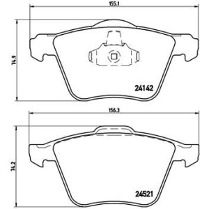 Bromsbelägg BREMBO P 24 077, Framaxel (Sats)