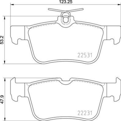 Bromsbelägg BREMBO P 24 175, Bakaxel (Sats)