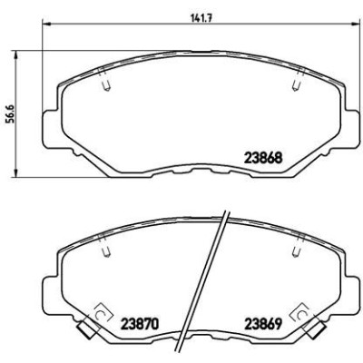 Bromsbelägg BREMBO P 28 035, Framaxel (Sats)