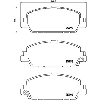 Bromsbelägg BREMBO P 28 077, Framaxel (Sats)