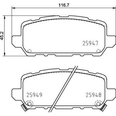 Bromsbelägg BREMBO P 28 090, Bakaxel (Sats)