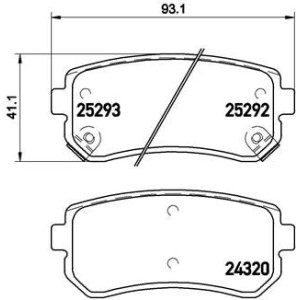 Bromsbelägg BREMBO P 30 051, Bakaxel (Sats)