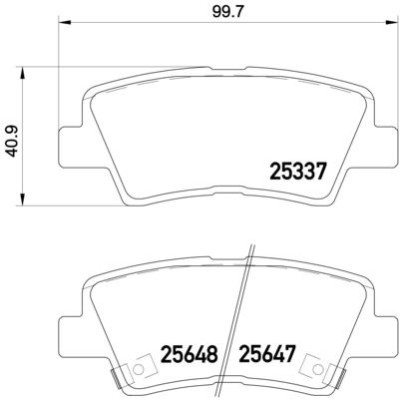 Bromsbelägg BREMBO P 30 054, Bakaxel (Sats)