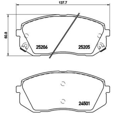 Bromsbelägg BREMBO P 30 056, Framaxel (Sats)