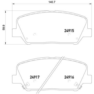 Bromsbelägg BREMBO P 30 065, Framaxel (Sats)