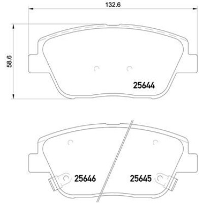 Bromsbelägg BREMBO P 30 066, Framaxel (Sats)