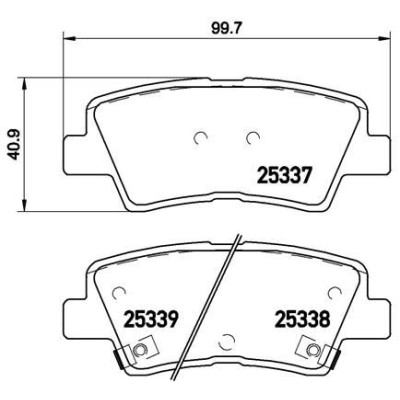 Bromsbelägg BREMBO P 30 067, Bakaxel (Sats)