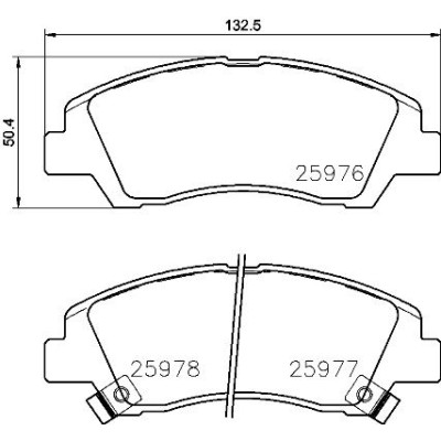 Bromsbelägg BREMBO P 30 076, Framaxel (Sats)