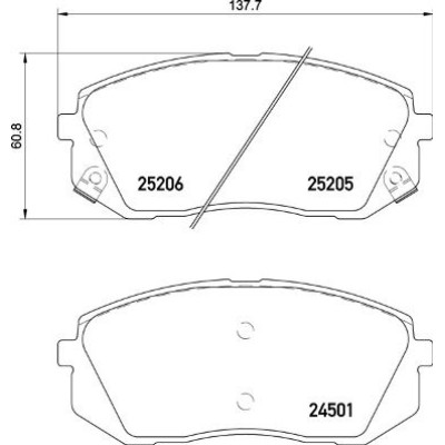 Bromsbelägg BREMBO P 30 093, Framaxel (Sats)