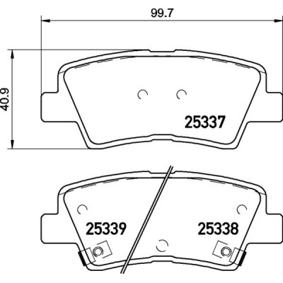 Bromsbelägg BREMBO P 30 094, Bakaxel (Sats)