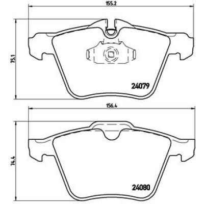 Bromsbelägg BREMBO P 36 027, Framaxel (Sats)